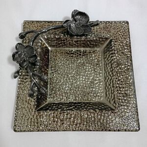 Michael Aram Black Orchid Large Glass Tray Serving Snack Dish